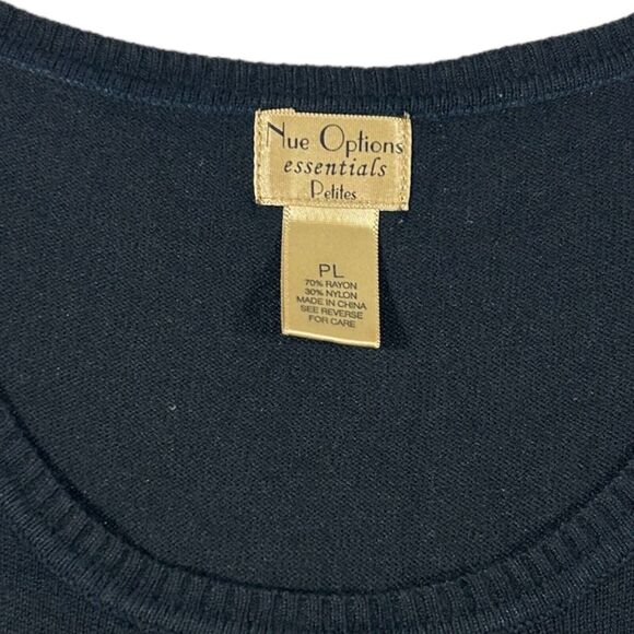 Nue Options Essentials Petites Womens Sz PL Sweater Sleeveless Black Vest VTG - Picture 3 of 6